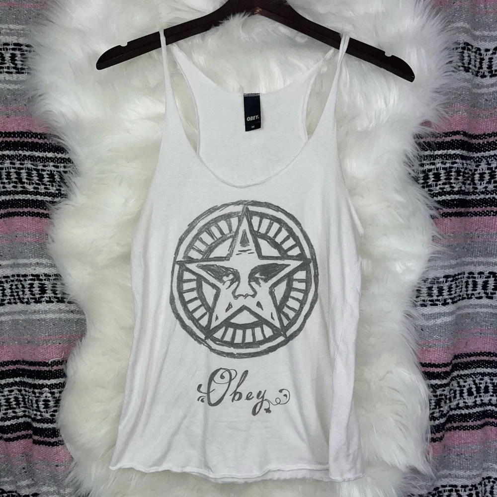 OBEY • Racerback Tank • White • M - Picture 11 of 11